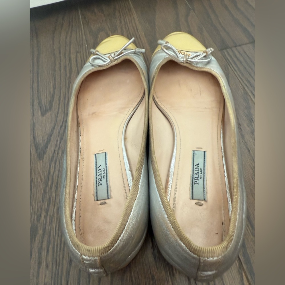 Prada Leather Ballet Flats Size 8-9 - Picture 4 of 13